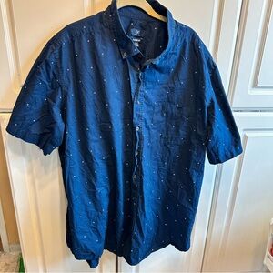 George Men's Navy Short-Sleeve Button-Down with Micro Dot Print